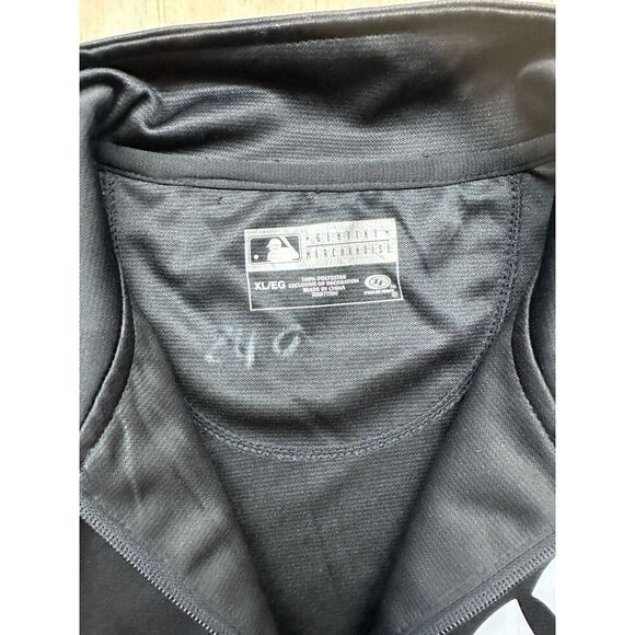 True Fan MLB Genuine Merchandise Yankees Track Jacket XL Black Vintage - Picture 2 of 7